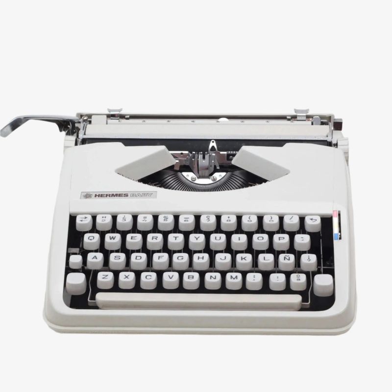 Hermes Baby Grey Manual Vintage Typewriter, Portable, Refurbished