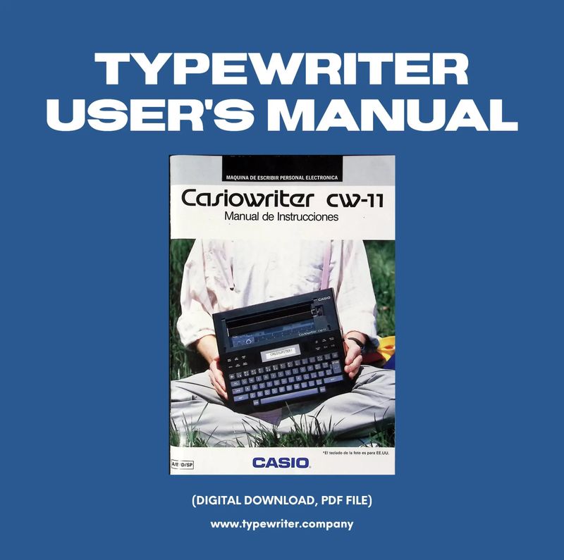Manual Vintage Typewriter Instruction for Casio Casiowriter CW-11, in English and Spanish
