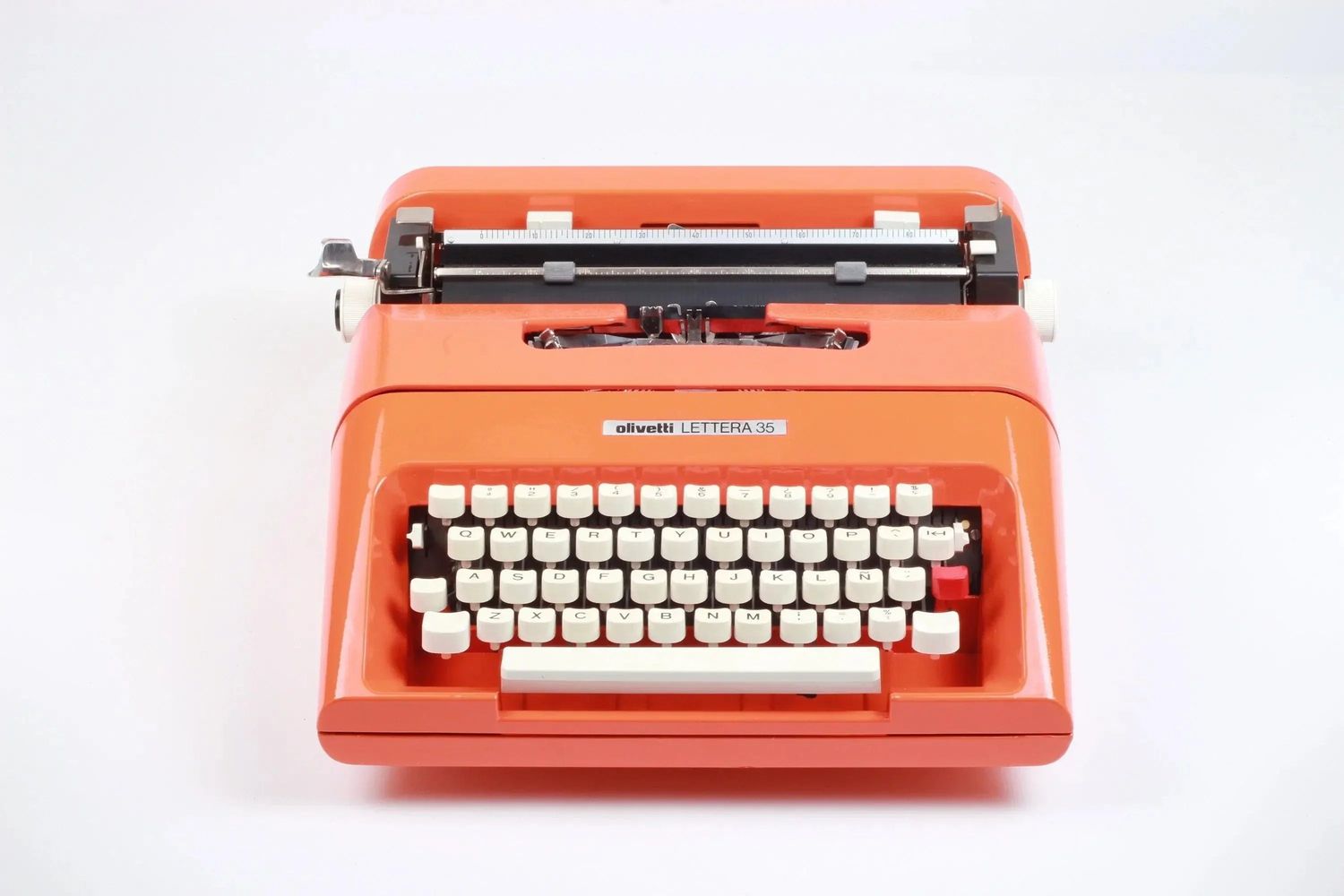 Olivetti Lettera 35 Orange Typewriter, Vintage, Mint Condition, Refurbished