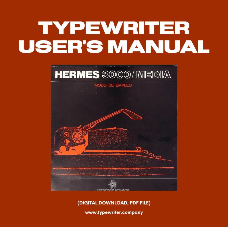 Instruction Manual for Vintage Typewriter Hermes 3000 / Media 3, in Spanish