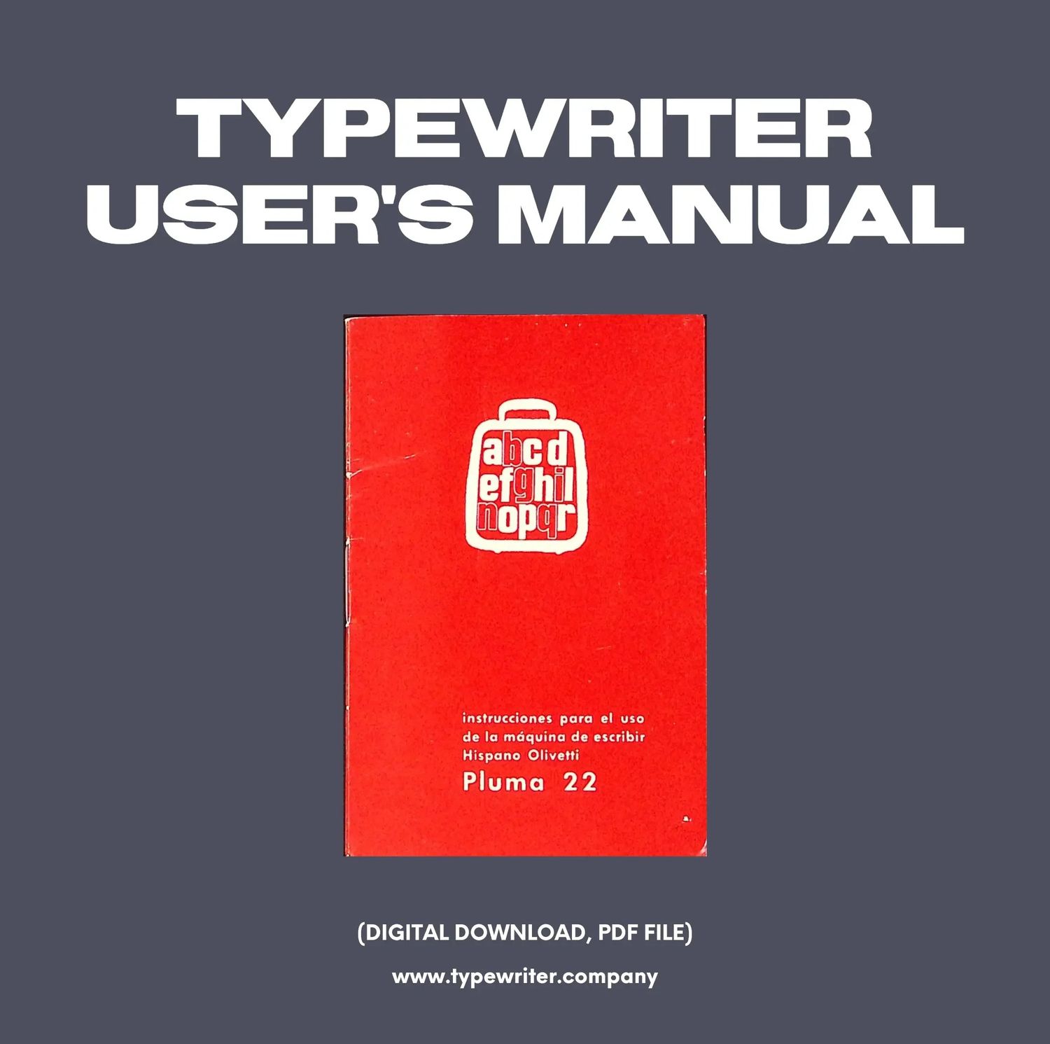 Instruction Manual for Vintage Typewriter Olivetti Pluma 22, PDF in Spanish