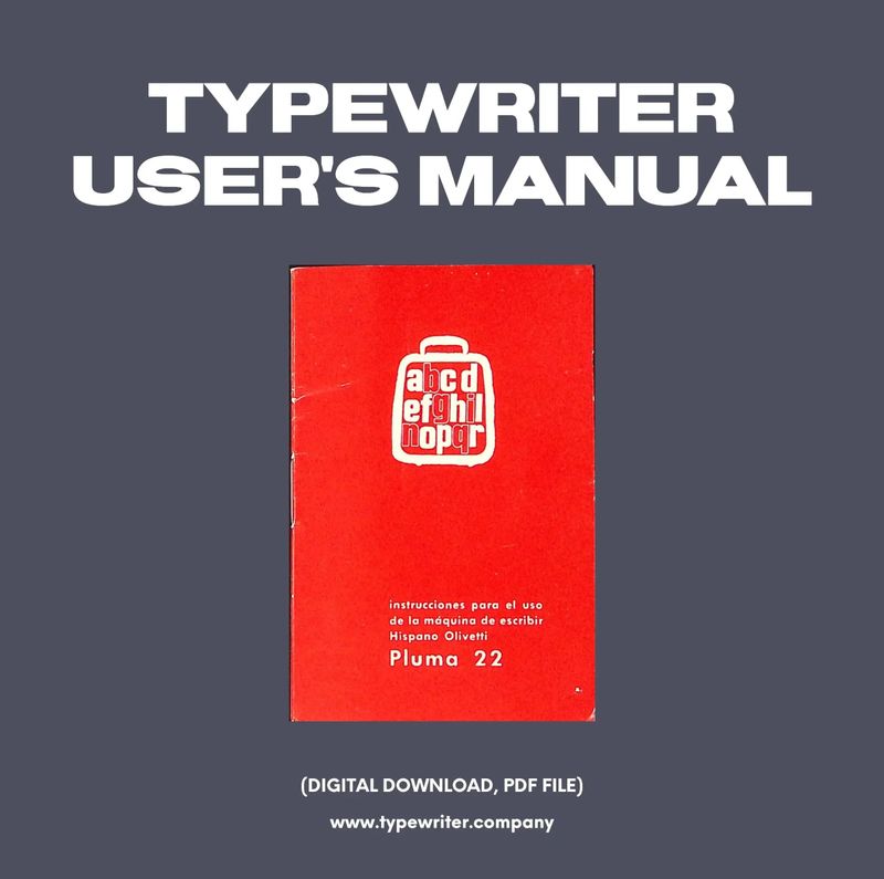 Instruction Manual for Vintage Typewriter Olivetti Pluma 22, PDF in Spanish