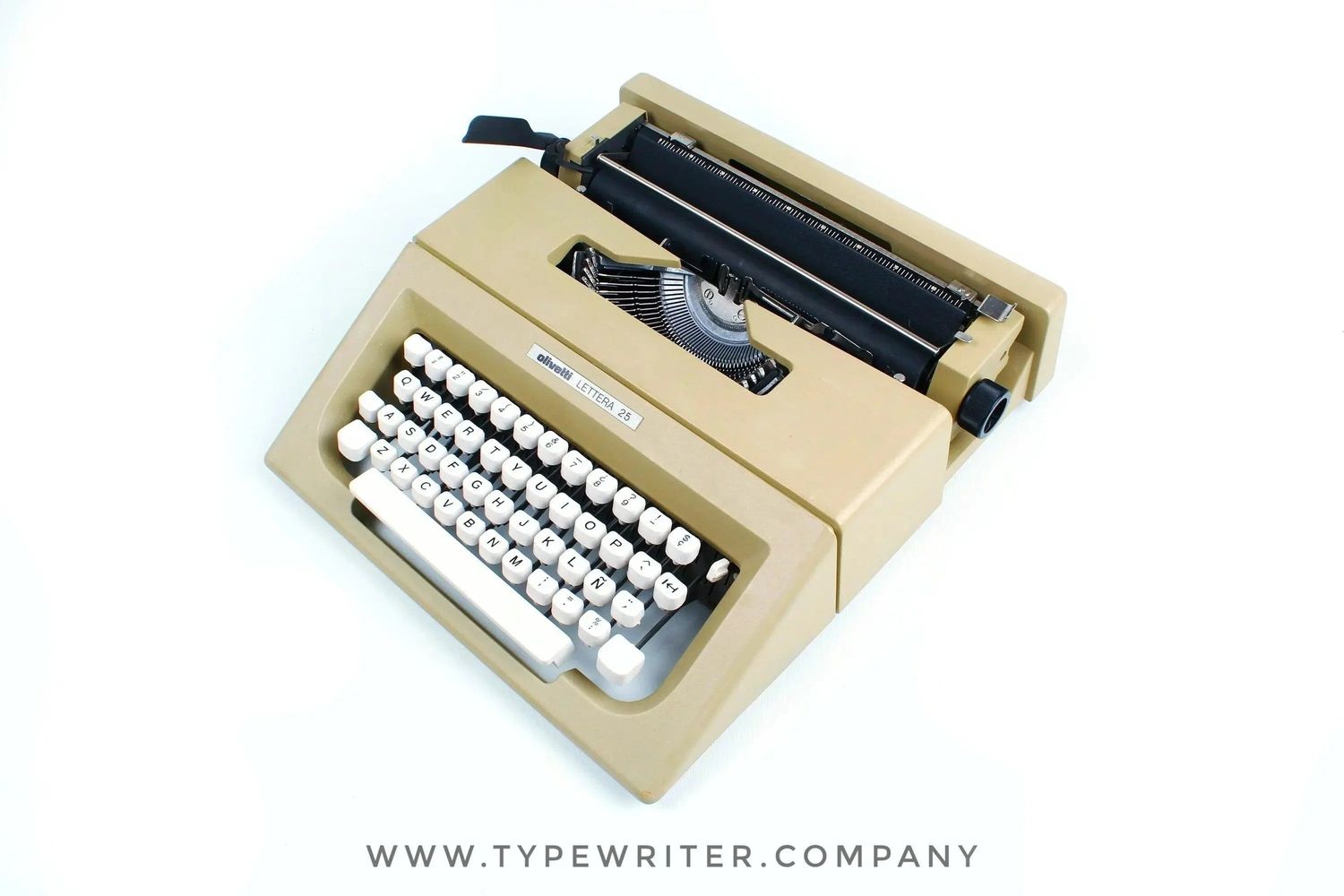 Olivetti Lettera 25 Beige, Vintage Manual Typewriter, Serviced