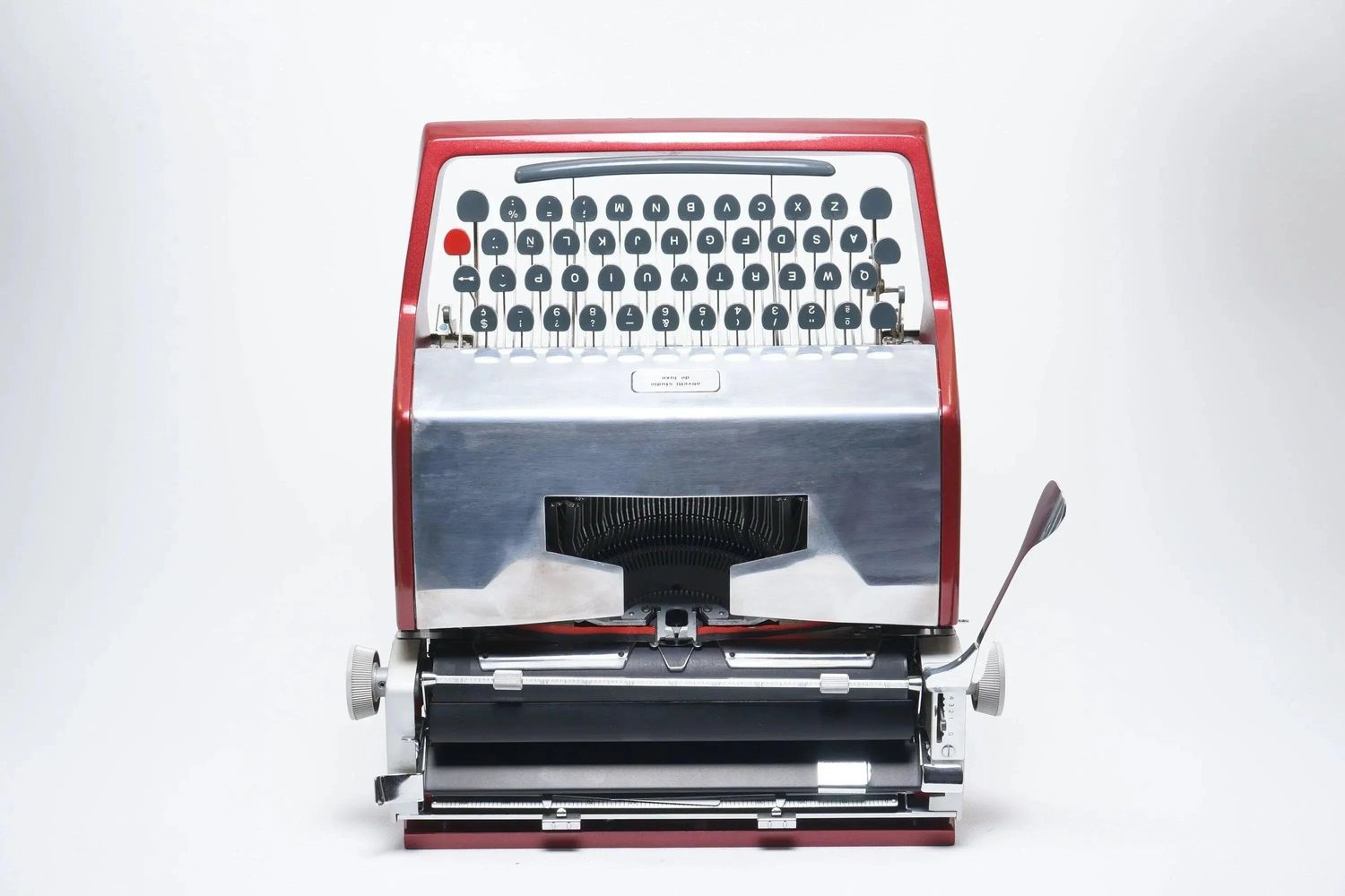 Olivetti Studio de Luxe, Burgundy, Black Vintage Typewriter, Restored