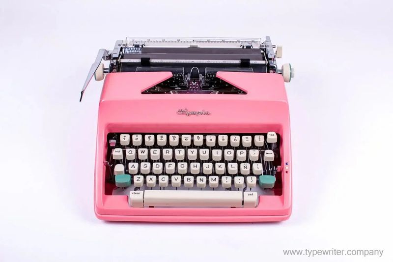 SOLD! Olympia SM Pink, Vintage Manual Typewriter, Restored