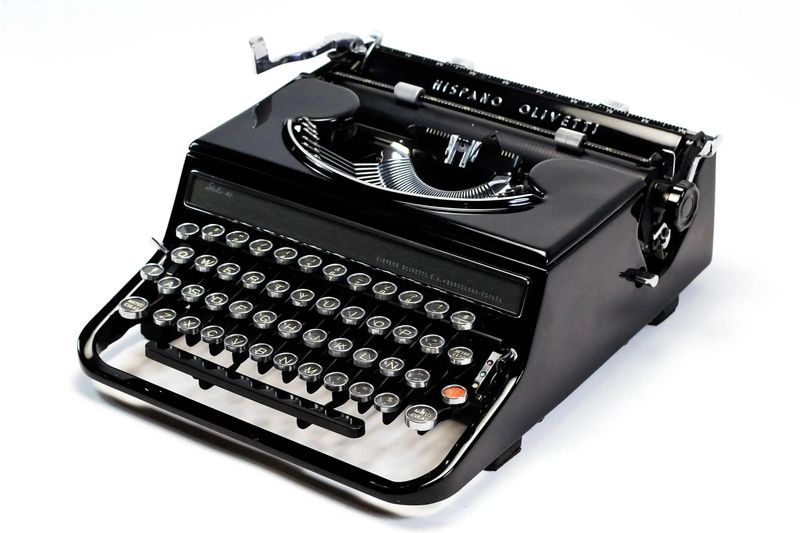 Olivetti Studio 46(42) Glossy Black Vintage Typewriter, Refurbished
