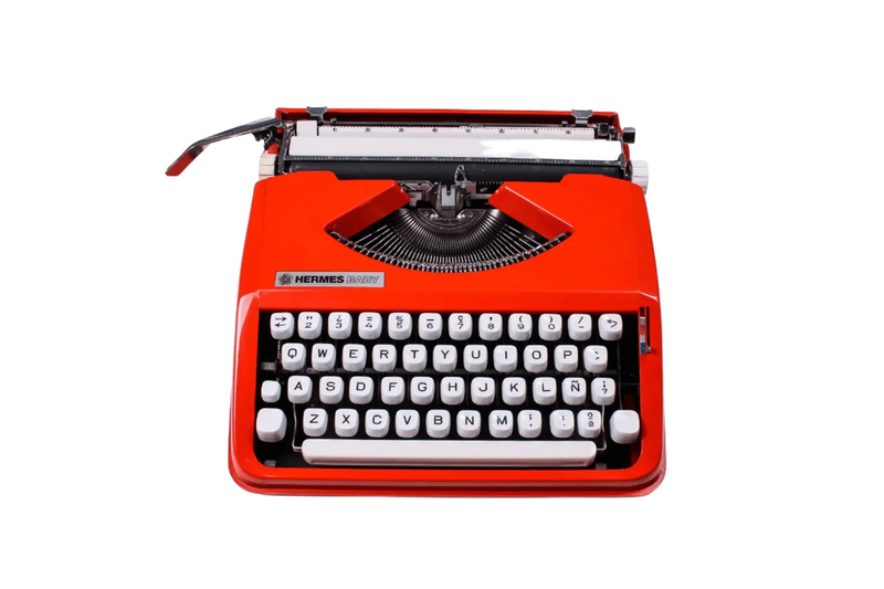 Hermes Baby Orange, Vintage Manual Typewriter, Restored