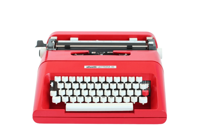 Olivetti Lettera 35 Red, Vintage Manual Typewriter, Refurbished