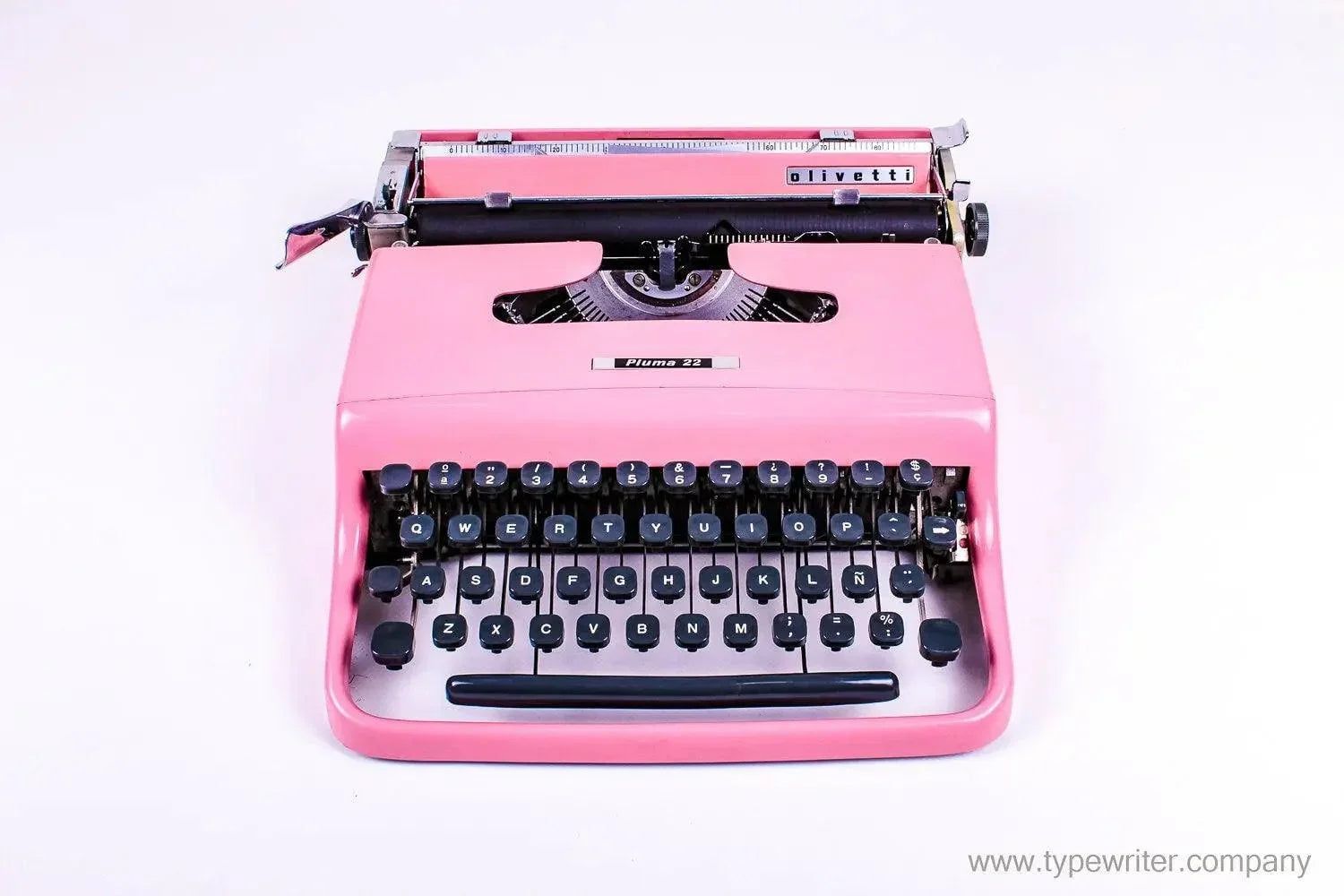 Olivetti Lettera Pluma 22 Pink, Vintage Manual Typewriter, Restored