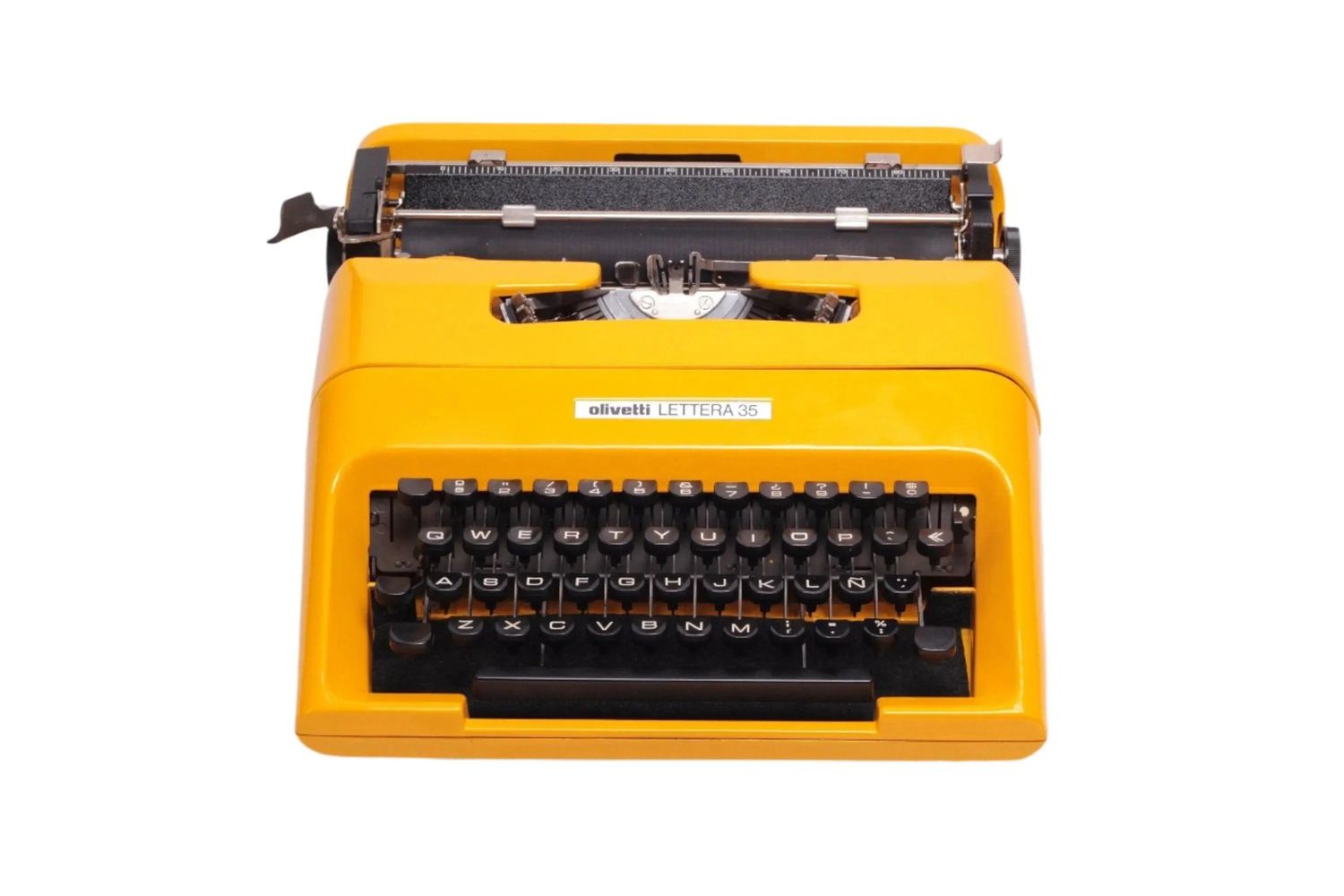 Olivetti Lettera 35 Glossy Yellow Vintage, Manual Typewriter, Restored