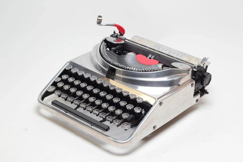Olivetti Ico MP1 Polished Silver, Vintage Manual Typewriter, Restored