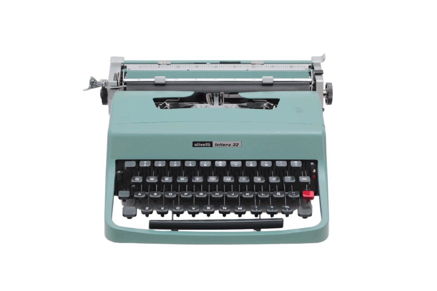 Olivetti Lettera 32 Original Green Vintage Manual Typewriter Serviced