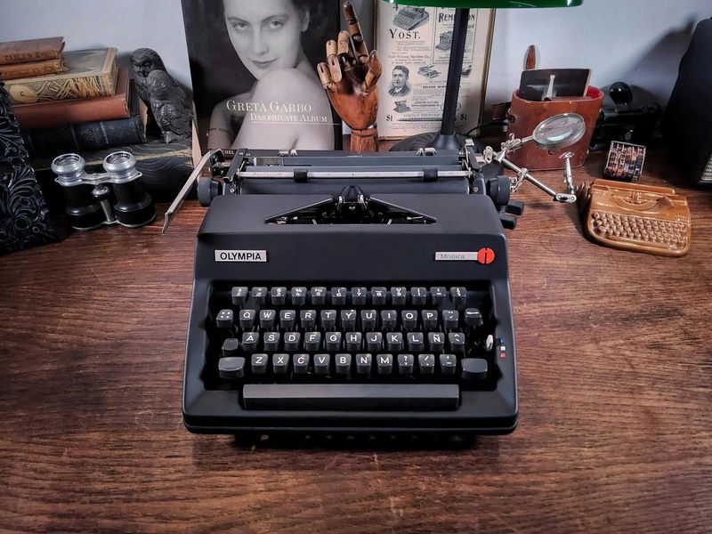 Olympia Monica Black, Vintage Manual Typewriter, Refurbished