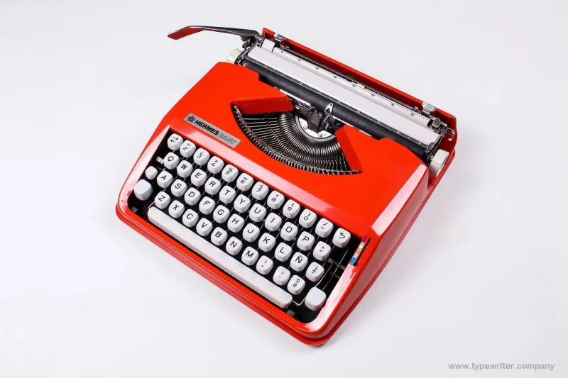 RESERVED FOR E. Hermes Baby Orange, Vintage Manual Typewriter, Serviced