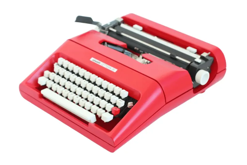 Olivetti Lettera 35 Roja, Máquina de Escribir Vintage, Manual, Renovada