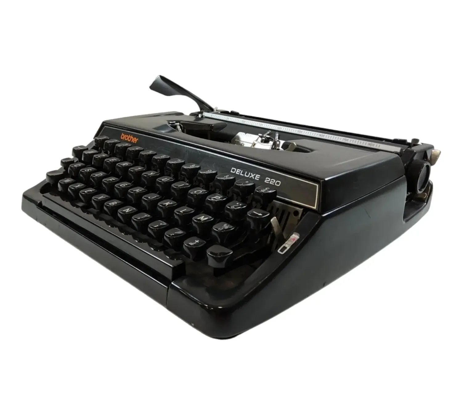 Brother DeLuxe 220, Black Manual Vintage Typewriter, Serviced