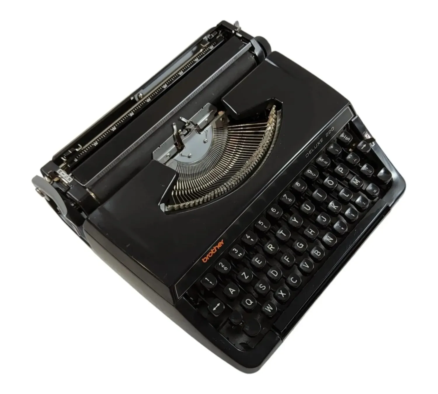 Brother DeLuxe 220, Black Manual Vintage Typewriter, Serviced