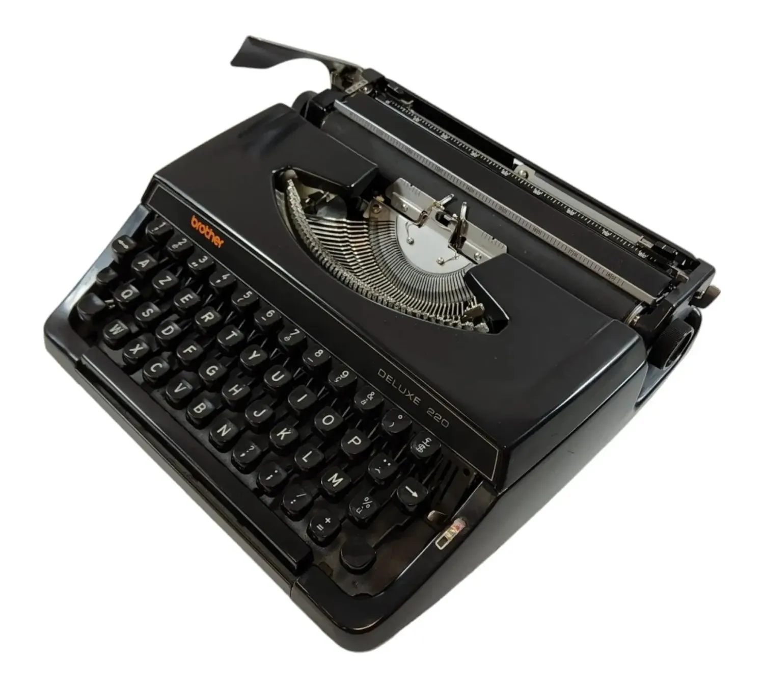 Brother DeLuxe 220, Black Manual Vintage Typewriter, Serviced