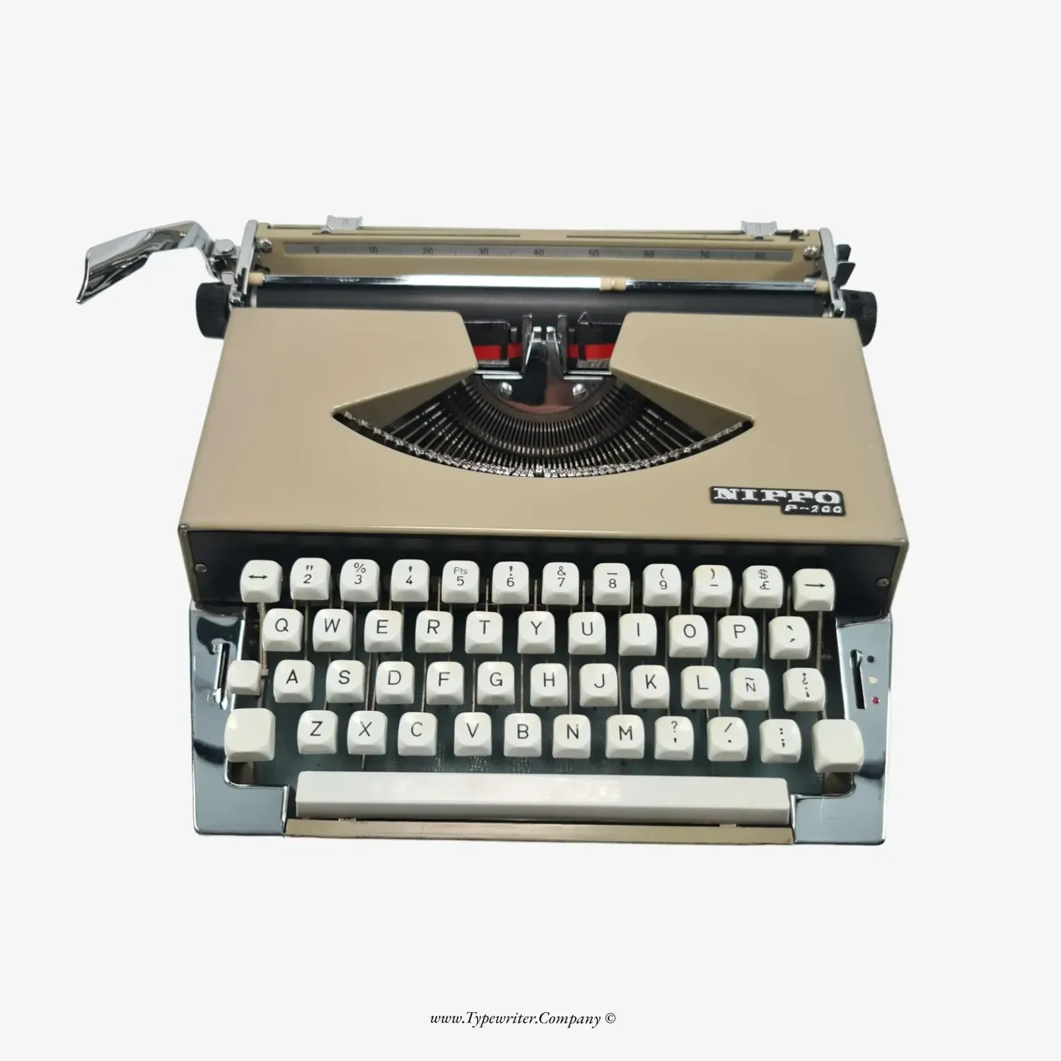 Nippo P-200 Manual Vintage Typewriter, Serviced, Qwerty Keyboard