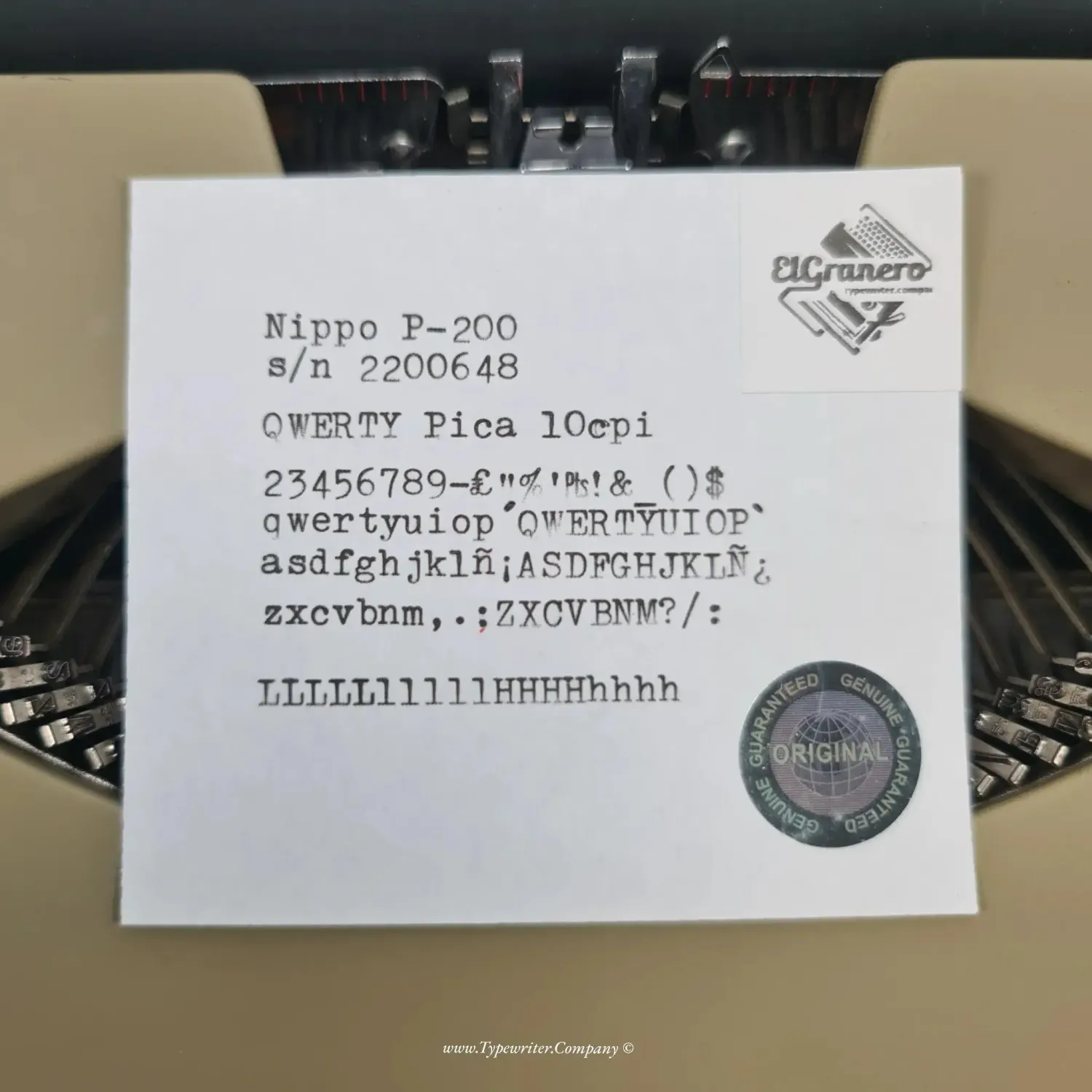 Nippo P-200 Manual Vintage Typewriter, Serviced, Qwerty Keyboard