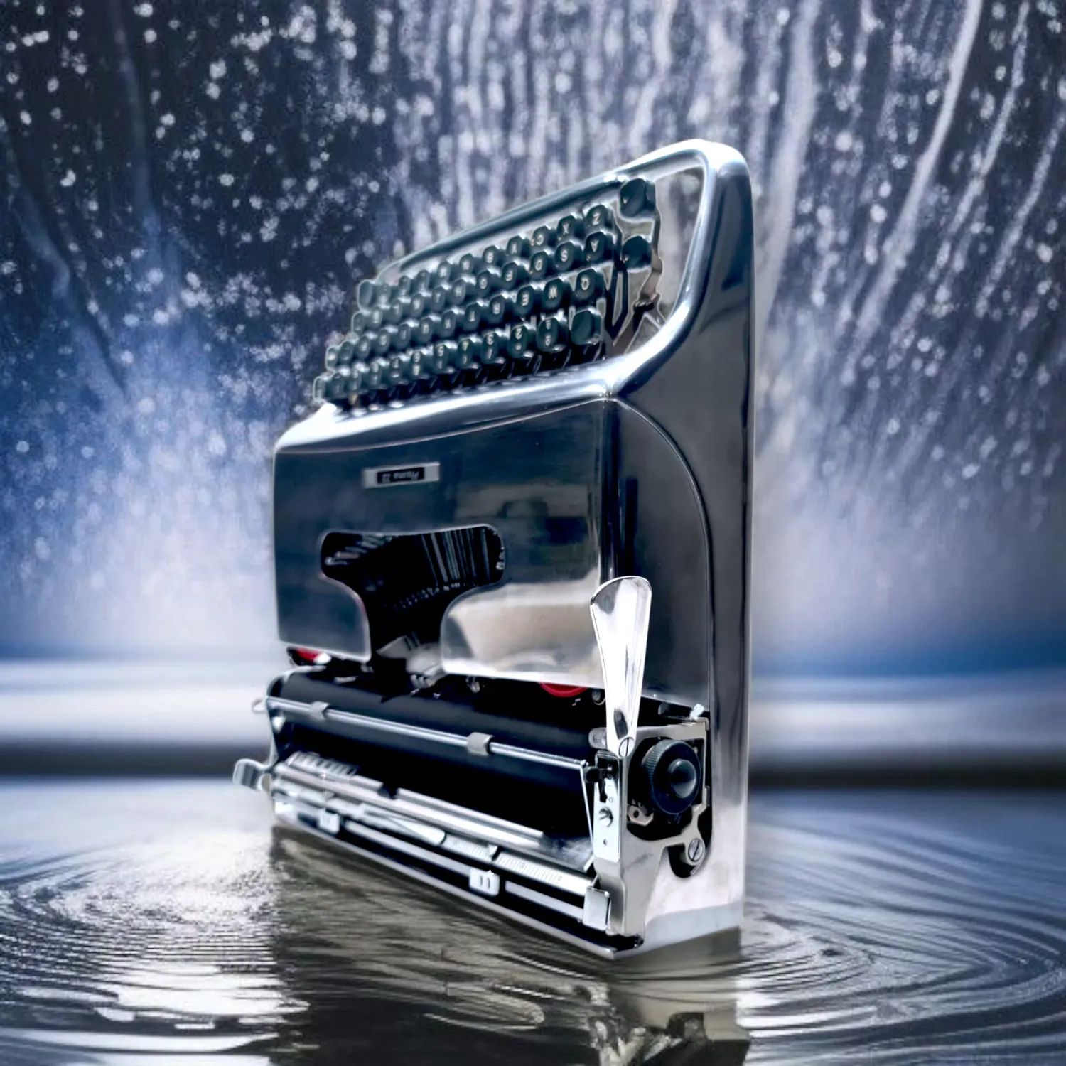 Olivetti Pluma 22 - Limited Polished Silver Edition Typewriter QWERTY
