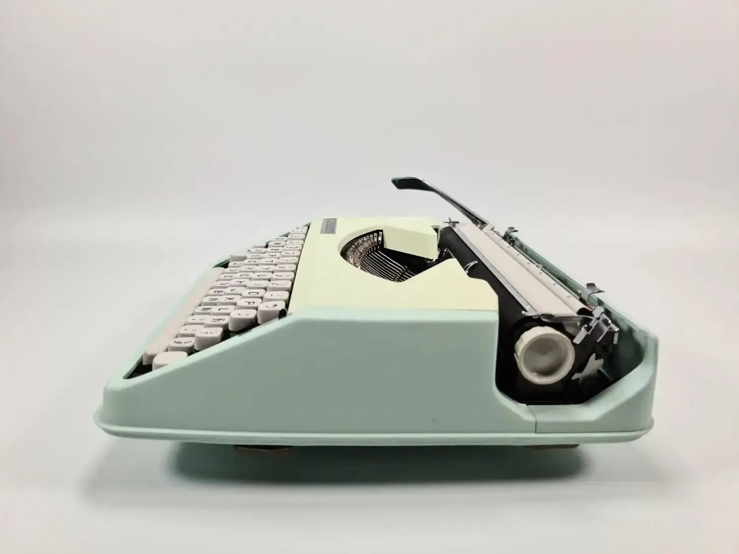 Hermes Baby, Mint Green Manual Vintage Typewriter, Restored