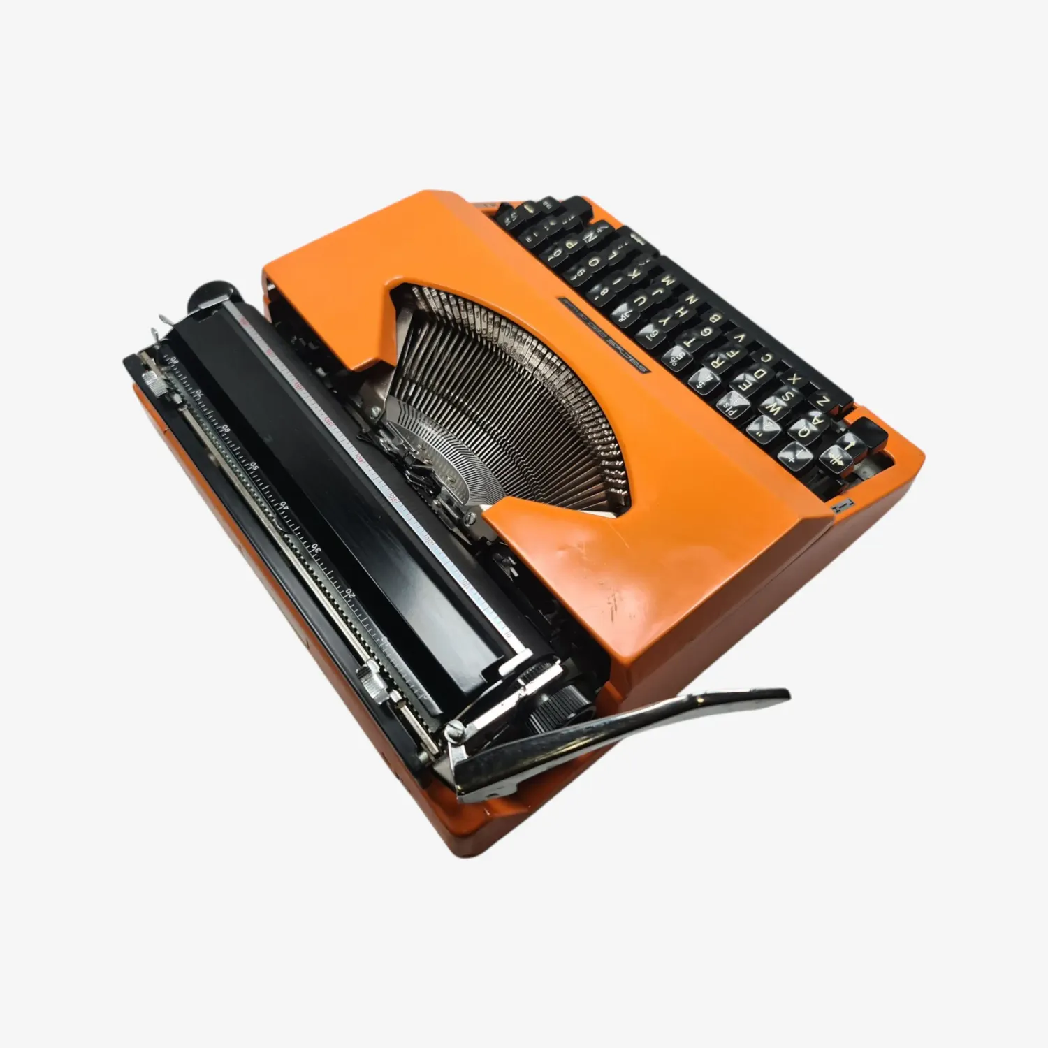Sacys 280 De Luxe- Restored 1970s Portable Typewriter (QWERTY, Orange)