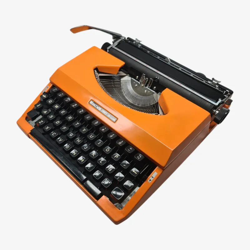 Sacys 280 De Luxe- Restored 1970s Portable Typewriter (QWERTY, Orange)