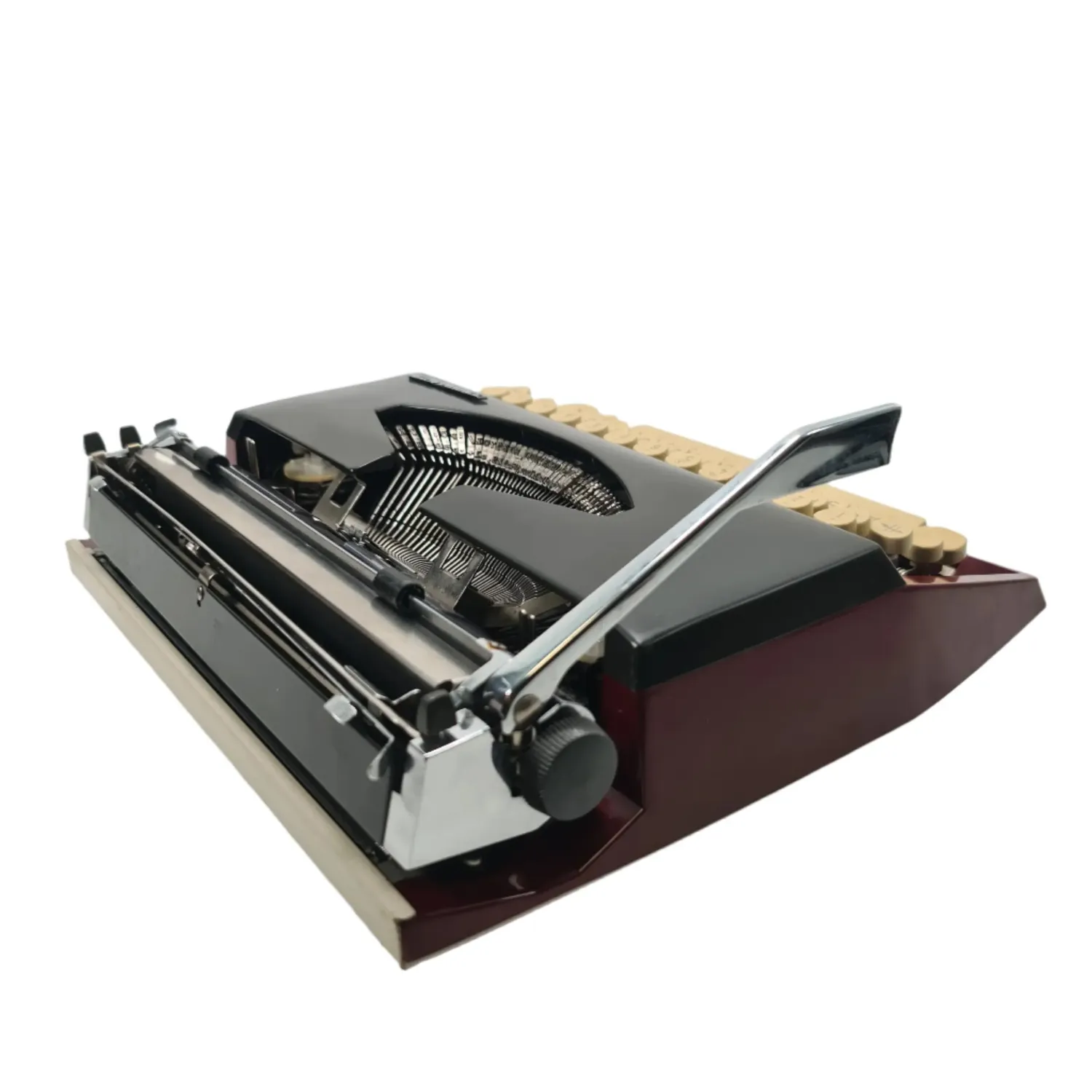 Adler Tippa S, Burgundy Manual Vintage Typewriter, QWERTZ, Serviced