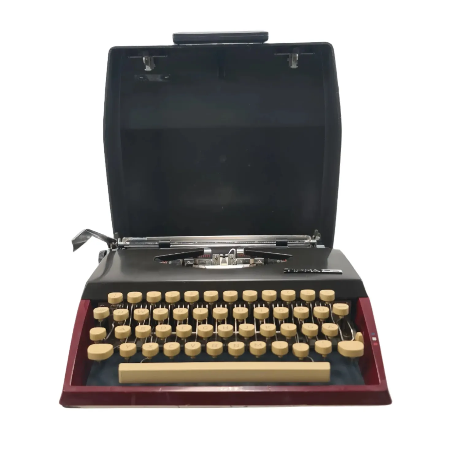 Adler Tippa S, Burgundy Manual Vintage Typewriter, QWERTZ, Serviced