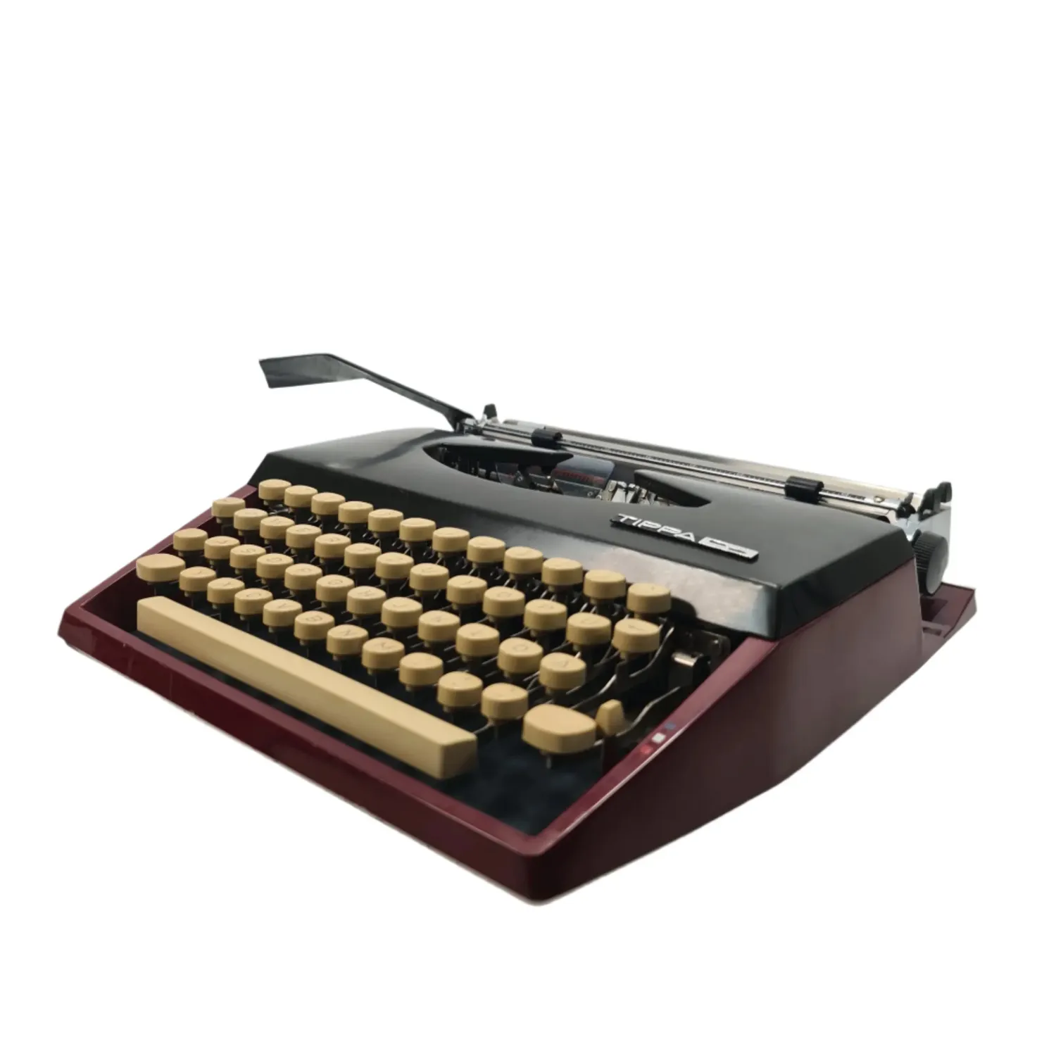 Adler Tippa S, Burgundy Manual Vintage Typewriter, QWERTZ, Serviced