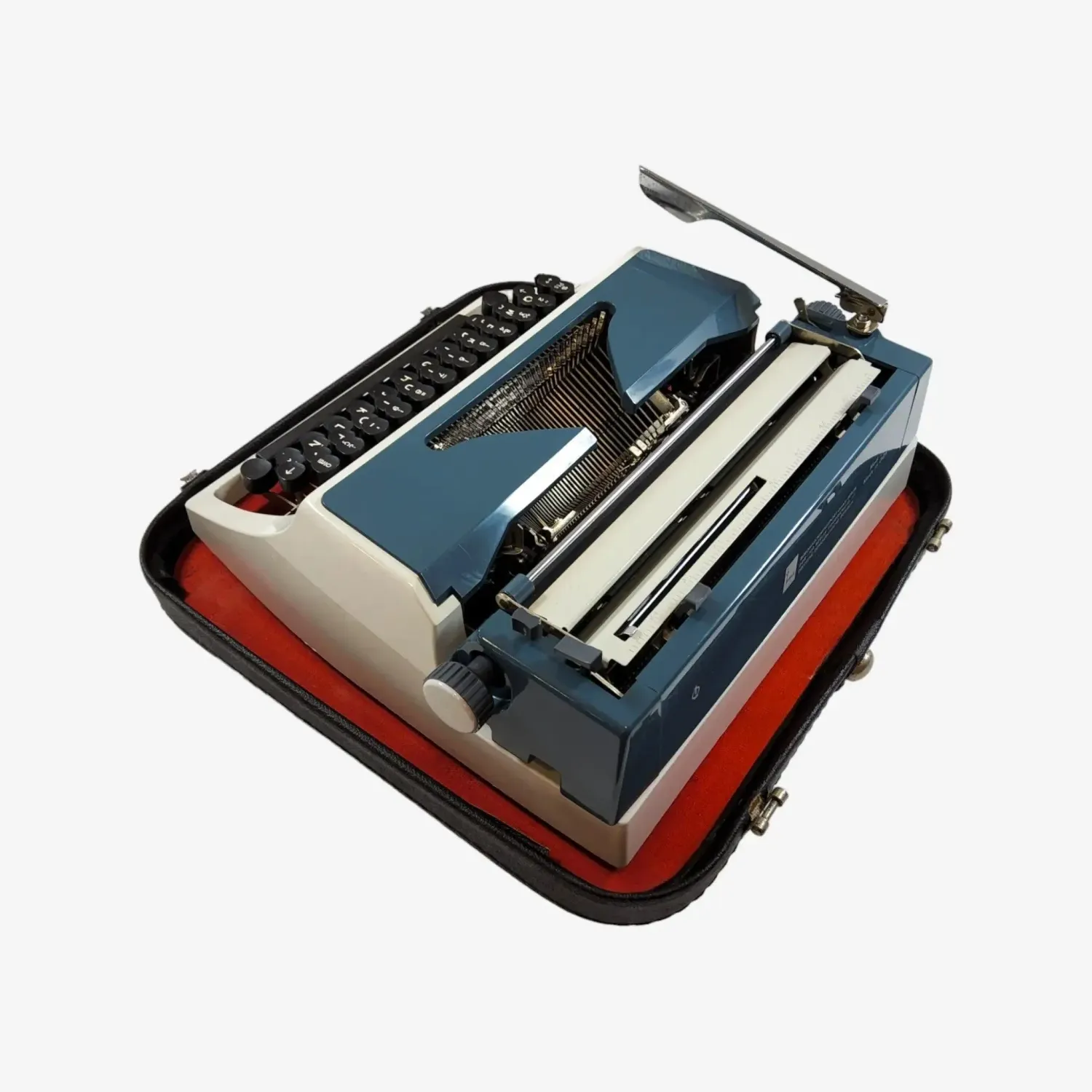 Erika Daro mod.34, Light Gray&amp;Blue Manual Vintage Typewriter, Serviced