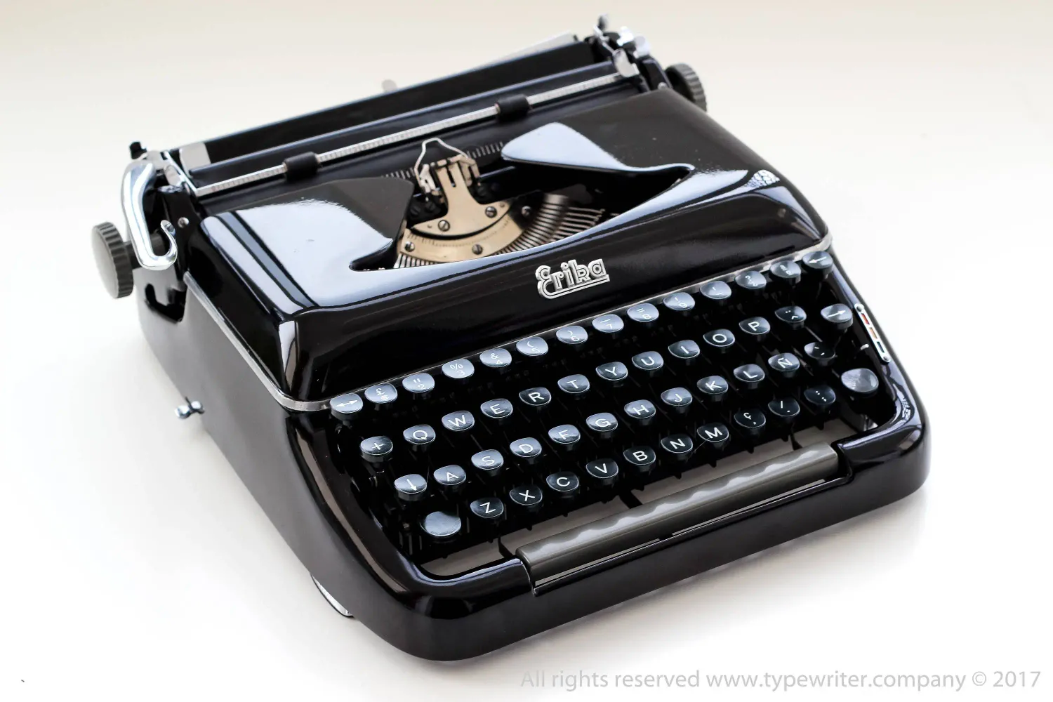 Erika Model 10 Black Vintage Typewriter, Professionally Serviced