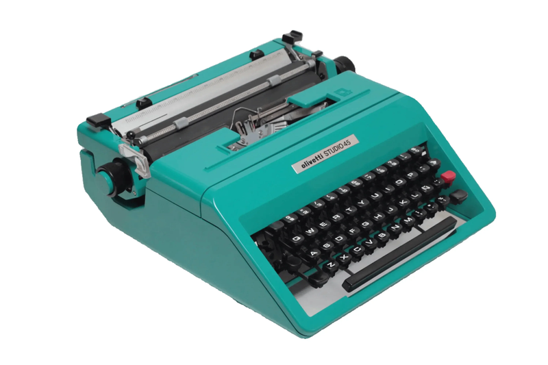 Olivetti Studio 45 Turquoise Vintage Manual Typewriter, Serviced