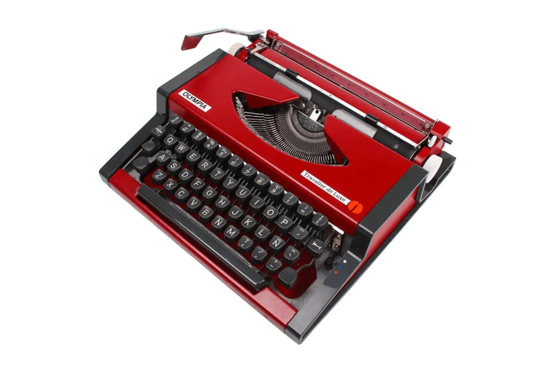 Olympia Traveller Cherry Red Vintage Manual Typewriter, Restored