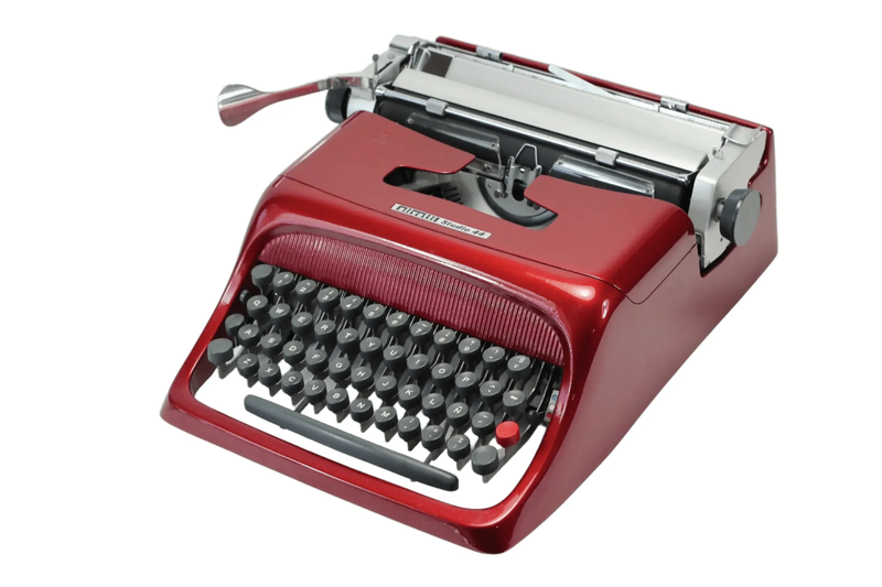 Olivetti Studio 44 Burgundy Vintage Typewriter, Restored