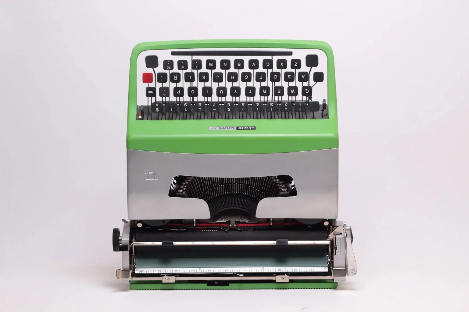 Olivetti Lettera 32 Green &amp; Gray, Vintage Manual Typewriter, Refurbished