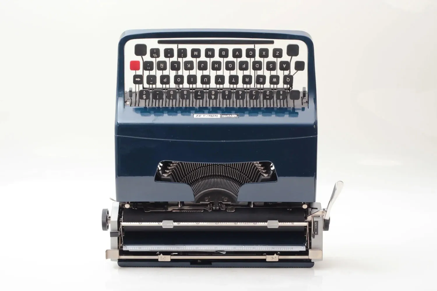 Olivetti Lettera 32 Pro Navy Blue, Vintage Manual Typewriter, Restored