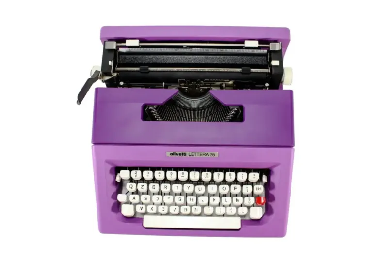 Olivetti Lettera 25 Violeta, Máquina de Escribir Vintage, Manual, Renovada