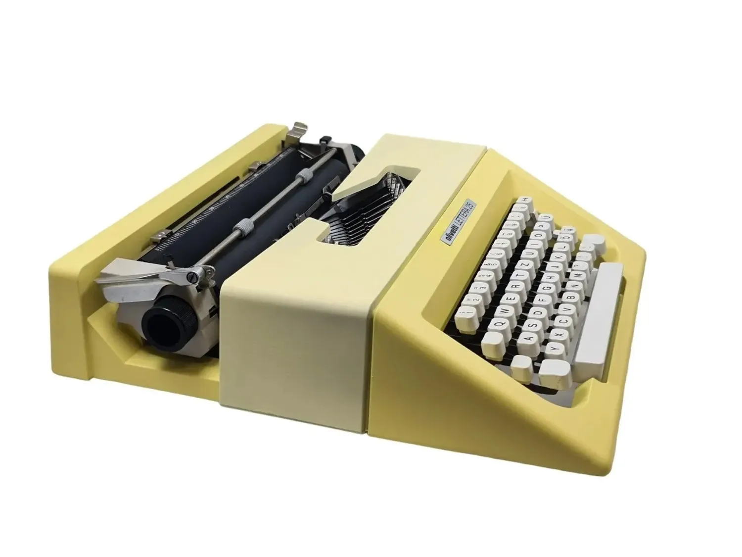 Olivetti Lettera 25 Buttercream Yellow, Vintage Manual Typewriter, Refurbished