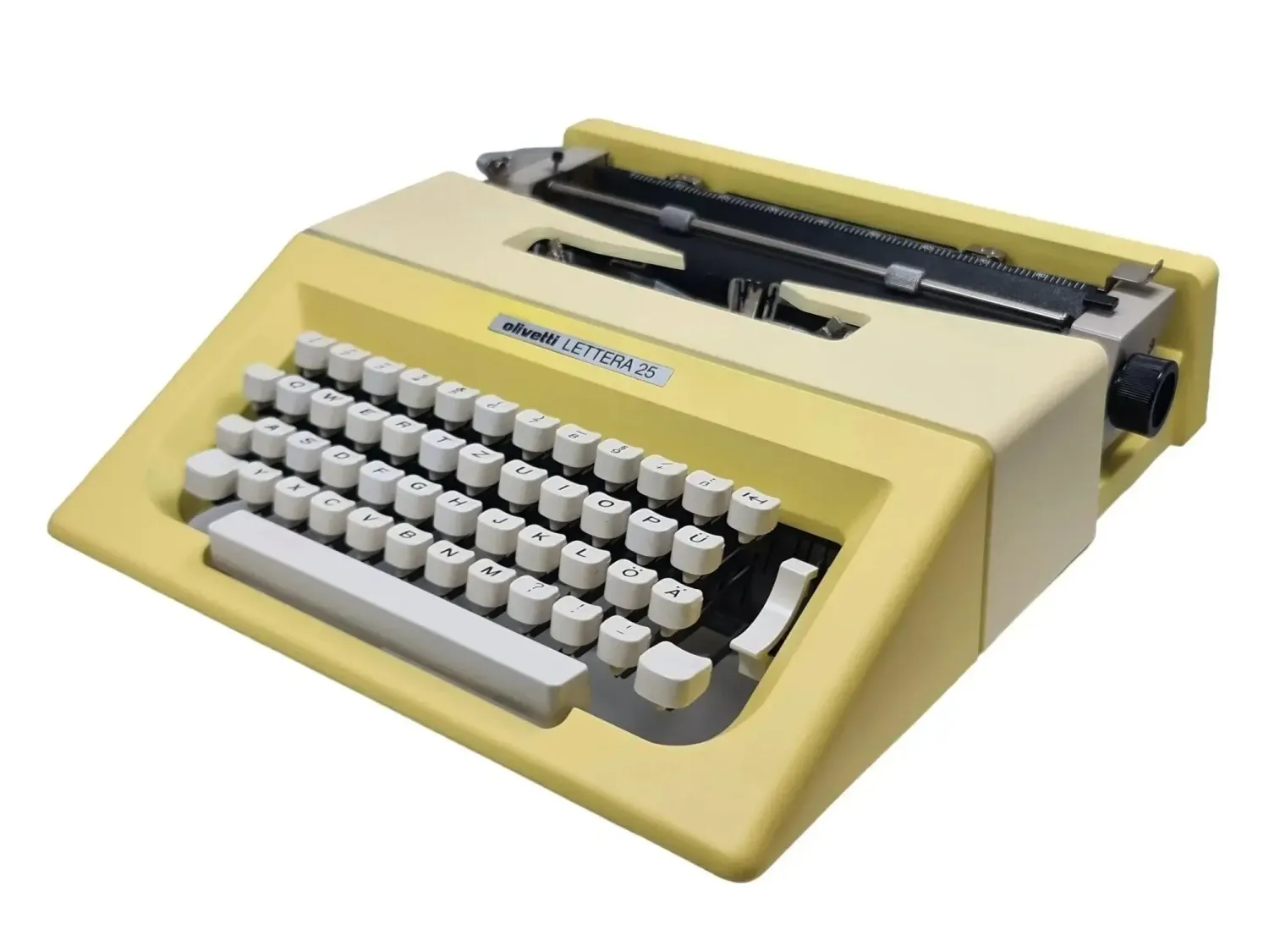 Olivetti Lettera 25 Buttercream Yellow, Vintage Manual Typewriter, Refurbished