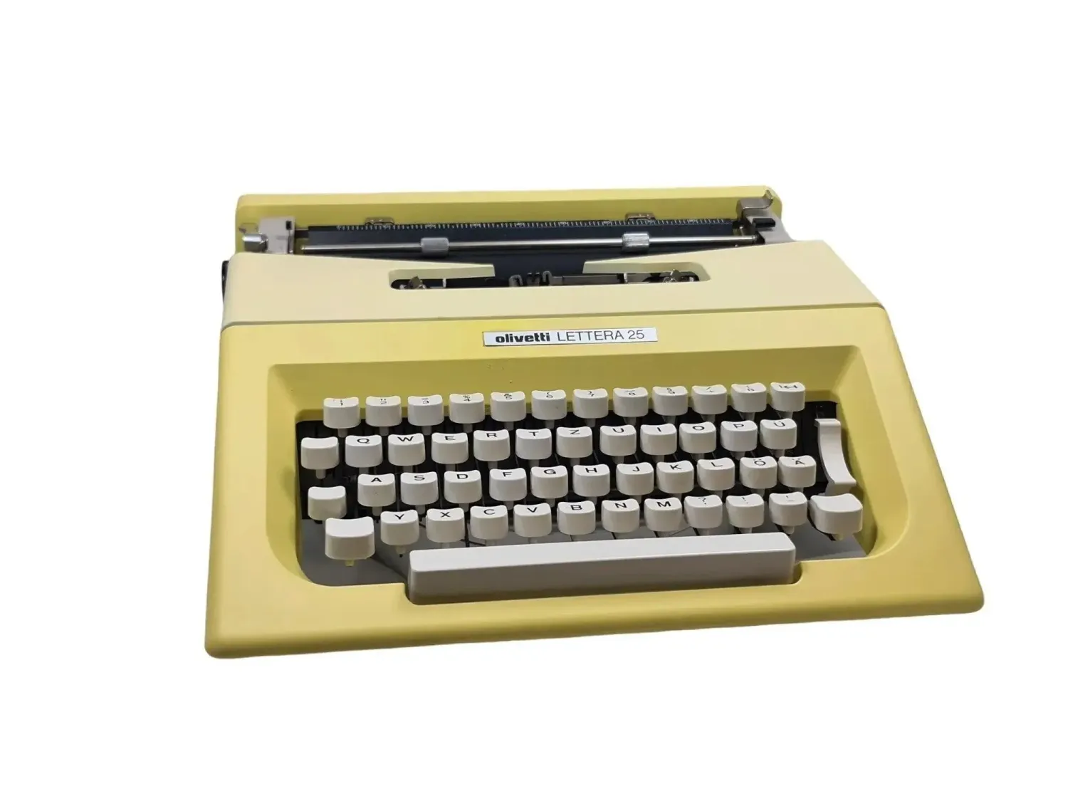 Olivetti Lettera 25 Buttercream Yellow, Vintage Manual Typewriter, Refurbished