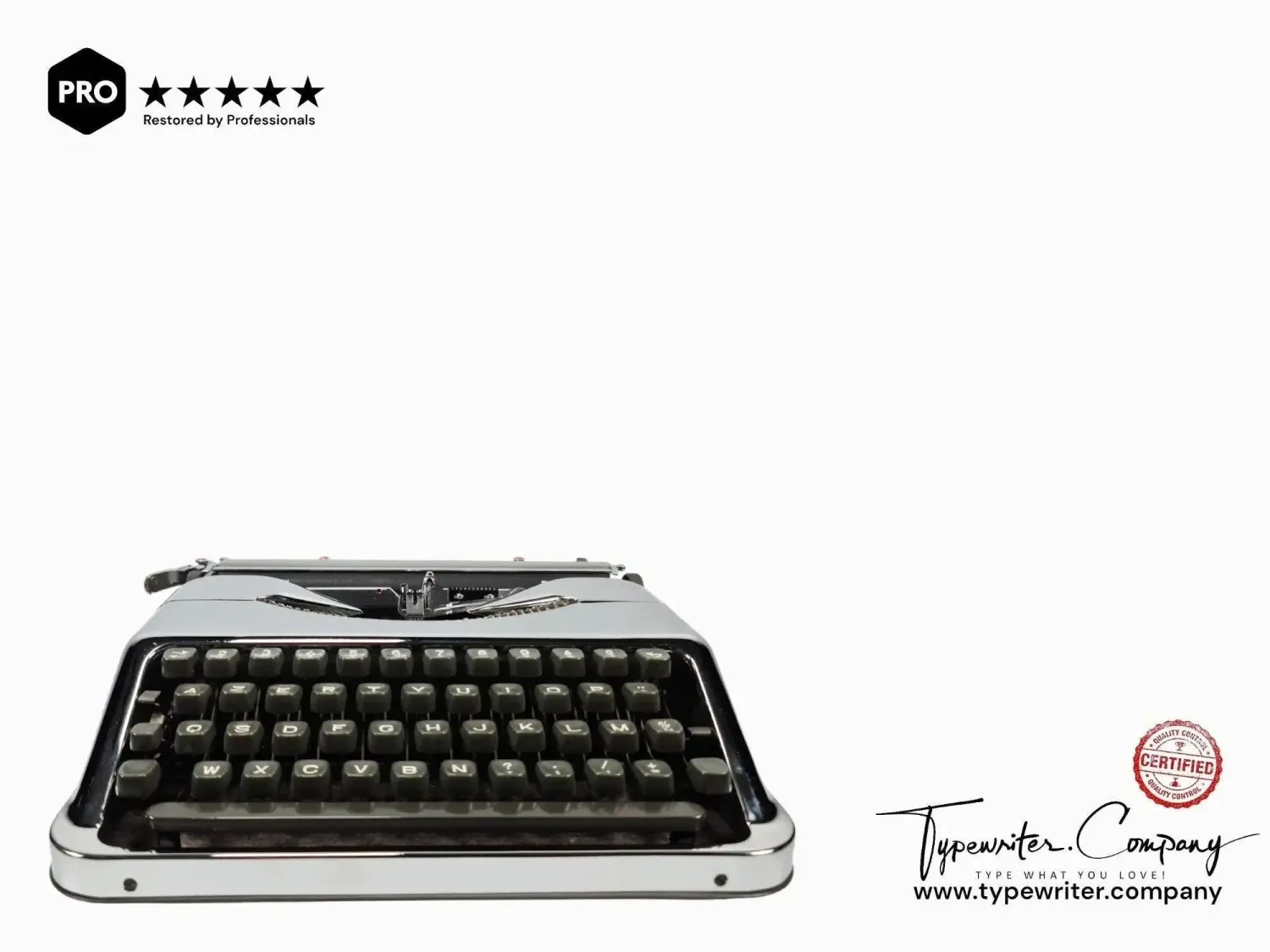 Limited Edition Hermes Baby Chrome-Plated, Manual Typewriter, Restored