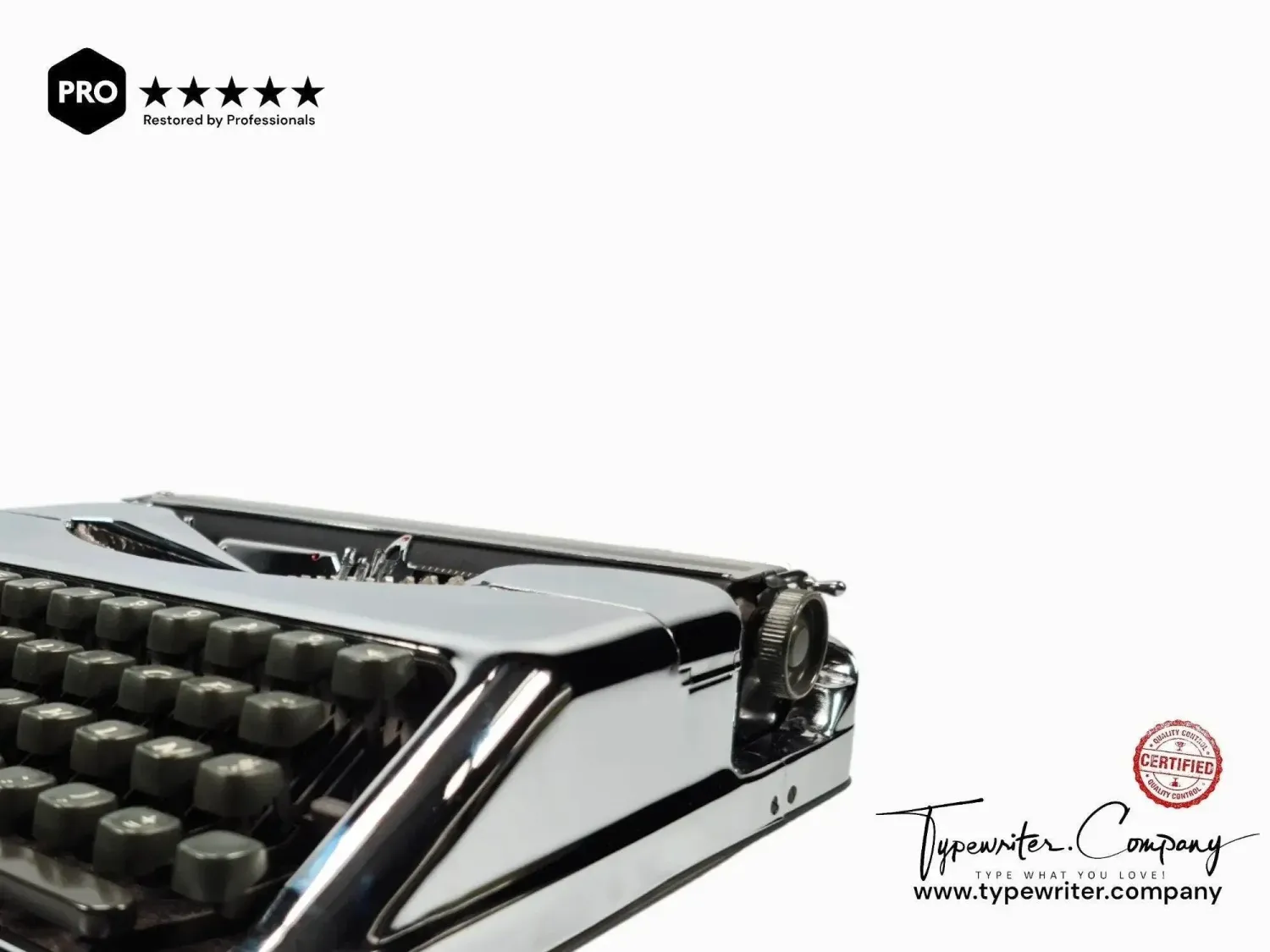Limited Edition Hermes Baby Chrome-Plated, Manual Typewriter, Restored