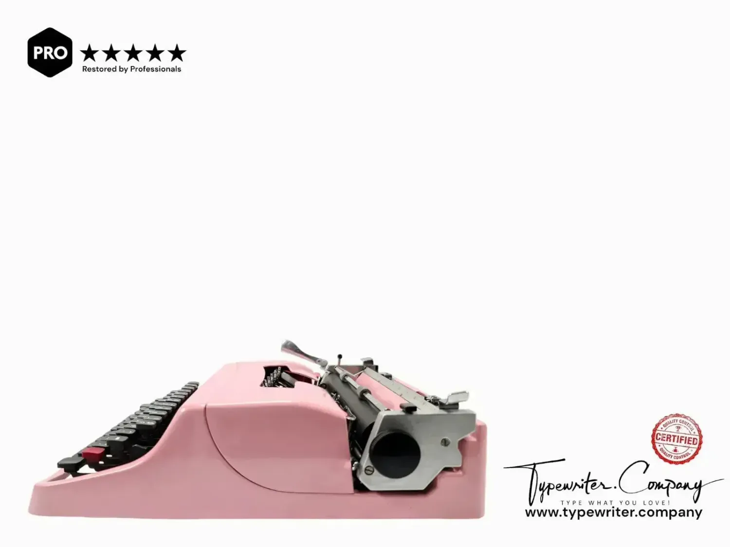 Olivetti Lettera 32 Flamingo Pink, Vintage Manual Typewriter, Restored