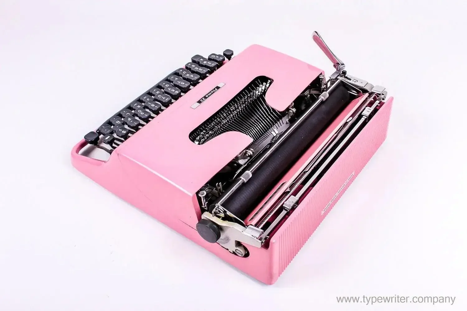 Olivetti Lettera Pluma 22 Pink, Vintage Manual Typewriter, Restored