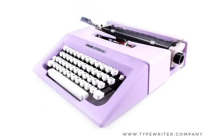 Olivetti Lettera 25 Lila, Máquina de Escribir Vintage, Manual, Renovada