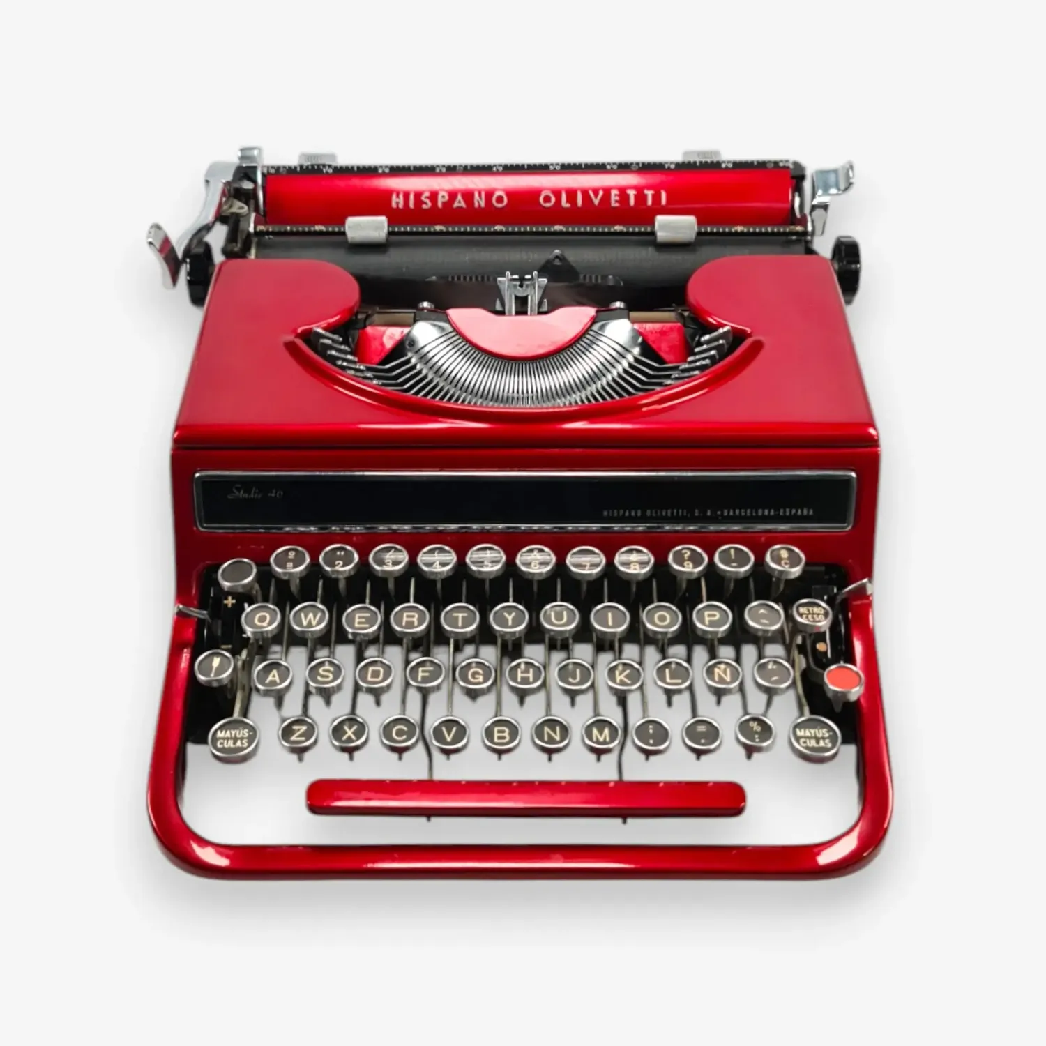 Olivetti Studio 46(42) Glossy Burgundy Vintage Typewriter, Restored