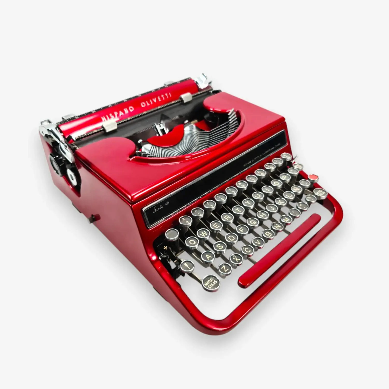 Olivetti Studio 46(42) Glossy Burgundy Vintage Typewriter, Restored