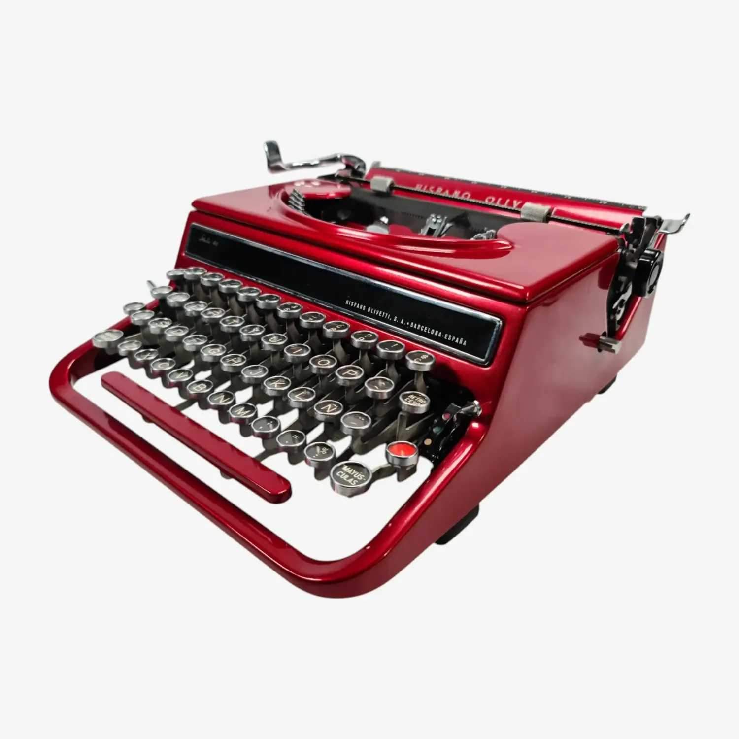 Olivetti Studio 46(42) Glossy Burgundy Vintage Typewriter, Restored